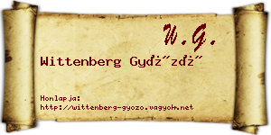 Wittenberg Győző névjegykártya